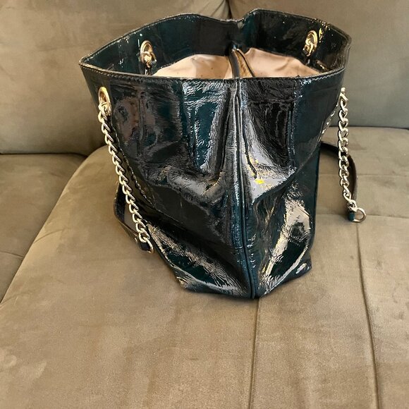 Kate Spade Knightsbridge Helena Croc Green Patent Leather Shoulder Bag - Picture 5 of 15